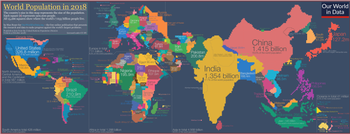 Global population cartogram