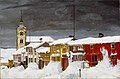 Efter snestorm, Lillegaten Røros, Ölgemälde von Harald Sohlbeg von 1904 (Nach dem Schneesturm, Røros Seitenstraße)