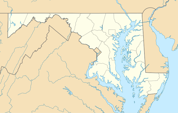 Mapa konturowa stanu Maryland