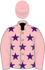 Pink, purple stars, pink sleeves, purple stars on cap