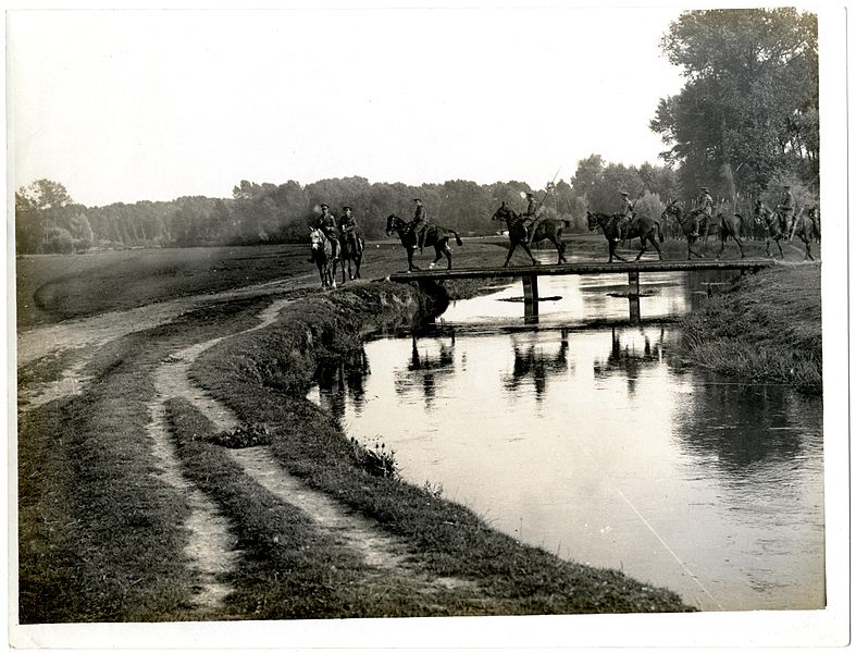 File:A troop of cavalry crossing a stream in France (near St Floris). Photographer- H. D. Girdwood. (13874367045).jpg