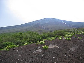 View of the top of Mt. Fuji from the northwest side