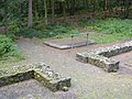 Kleinkastell Holzheimer Unterwald, Tor und Limeswall, Strecke 4, Taunus- und Wetteraulinie, Hessen.