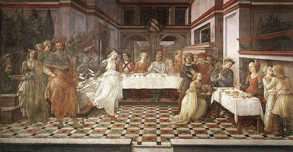 Le Banquet d'Hérode, fresque, cathédrale de Prato.