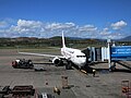 An Air Niugini Boeing 737-800 parked at Port Moresby Airport in 2015