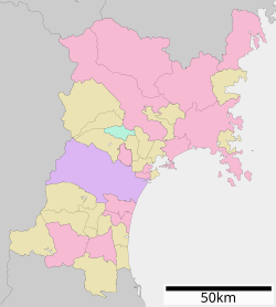 宮城県北部地震の位置（宮城県内）