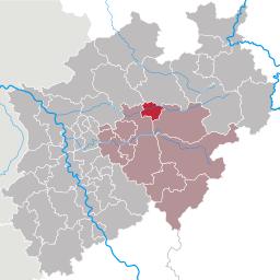 Läget för Hamm i Regierungsbezirk Arnsberg, Nordrhein-Westfalen.