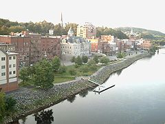 Kennebec River flowing past downtown Augusta