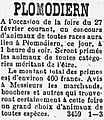 Concours d'animaux à Plomodiern lors de la foire du 27 février 1905.