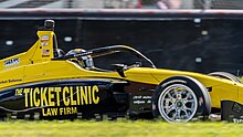 Gold's 2024 Indy NXT car at Mid-Ohio Sports Car Course