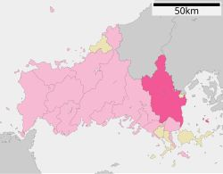 Lokasi Iwakuni di Prefektur Yamaguchi