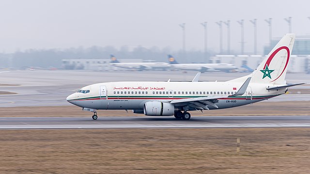 Royal Air Maroc - RAM Boeing 737-7B6 (reg. CN-ROD) at Munich Airport (IATA: MUC; ICAO: EDDM).