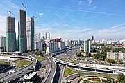 An interchange of Krasnopresnensky Prospekt and the North-Western Chord (passes through a tunnel).