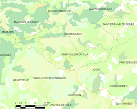 Mapa obce Saint-Julien-du-Gua