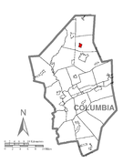 Map of Benton, Columbia County, Pennsylvania Highlighted.png