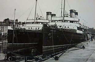 Victoria (left) and Mona's Isle (right), laid up at the Tongue, Douglas.