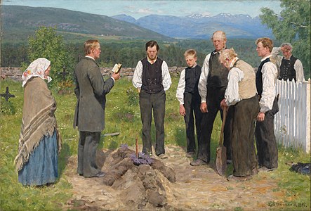 Erik Werenskiold - Peasant Burial - Google Art Project