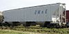 A covered hopper owned and operated by Dakota, Minnesota and Eastern Railroad