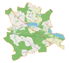 Mapa konturowa gminy Rudziniec, w centrum znajduje się punkt z opisem „Pławniowice”