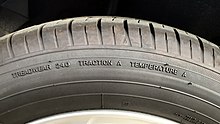 Example UTQG ratings shown on a tire