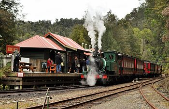 ABT loco No 3 ready to depart Dubbil Barril for its return journey to Queenstown