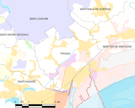 Mapa obce Trignac