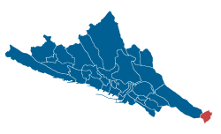 Location of Sveti Kuzam within the city of Rijeka