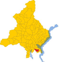 Elhelyezkedése Verbano-Cusio-Ossola megye térképén