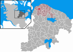 Poziția Lutterbek pe harta districtului Plön