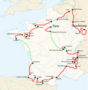 Location map of 2006 Tour de France.