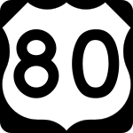 Straßenschild des U.S. Highways 80