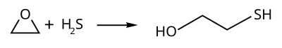 Sơ đồ phản ứng điều chế 2-mercaptoethanol từ ethylene oxide và hydrogen sulfide