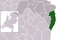 Highlighted position of Westerwolde in a municipal map of Groningen