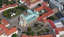 Aerial image of St. Mary's Cathedral, Hildesheim (view from the southwest).jpg