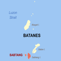 Mapa de Batanes con Sabtang resaltado