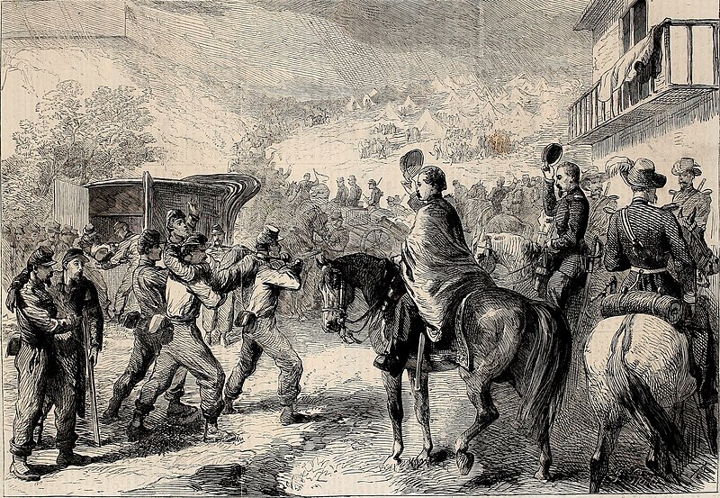 File:The War in America, bringing in the Federal wounded after the Skirmish at Lewinsville Virginia - ILN 1861.jpg