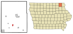 Location of Calmar, Iowa