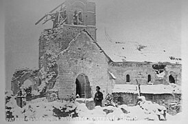 L'église détruite par la Grande guerre,