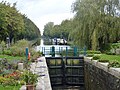 Le Canal de Nantes à Brest (dérivation de l'Oust) au niveau de l'écluse de Malestroit.