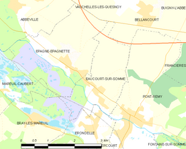 Mapa obce Eaucourt-sur-Somme