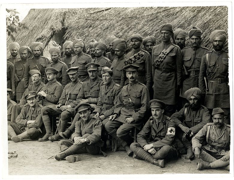 File:British and Indian officers of the 57th (Wilde's) Rifles (Estaires La Bassée Road, France). Photographer- H. D. Girdwood. (13875344965).jpg