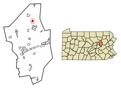 Columbia County Pennsylvania Incorporated and Unincorporated areas Benton Highlighted.svg