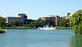 Norris University Center (left) at Northwestern University in Summer