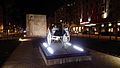 The Carl Benz monument in Mannheim, in the evening (2015)