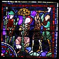 Martinus vastgebonden en aangevallen door boeven (13e-eeuws brandglasraam uit de kathedraal van Chartres)