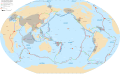 World map indicating tectonic plate boundaries