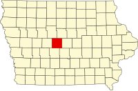 Map of Iowa highlighting Boone County