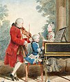 Image 33A young Wolfgang Amadeus Mozart, a representative composer of the Classical period, seated at a keyboard. (from Classical period (music))