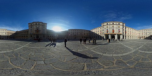 Plaza de Armas engalanada. Conmemoración de la Patrona de la Inmaculada Concepción, 2018.