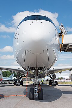 Airbus A350-941 (reg. F-WWCF, MSN 002) in Airbus promotional CFRP livery at ILA Berlin Air Show 2016.